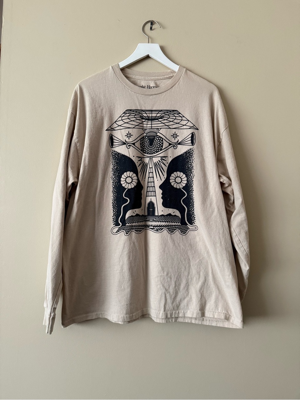 Awake Happy Infinite Wisdom 100% Cotton Long Sleeved Tee XL